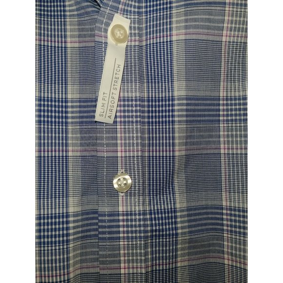 Mens Michael Kors Dress Shirts Button Down Navy Multi Color Slim Fit 15 1/2 34-3 - Picture 5 of 9
